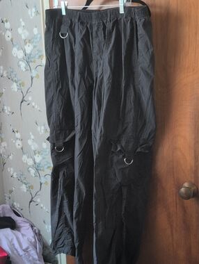 wild fable Black Cargo Utility Pants with D-Ring Details
